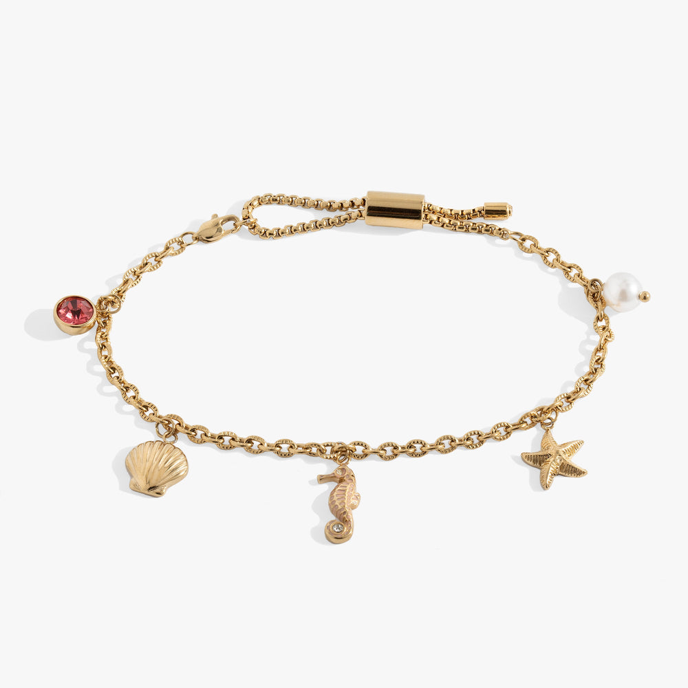 Seaside Anklet Stainless Steel Gold | Alex and Ani