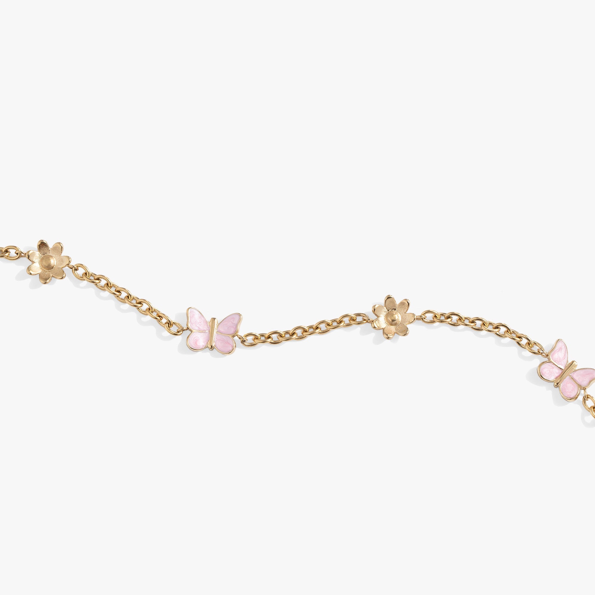 Butterfly and Flower Anklet Stainless Steel Silver | Alex and Ani