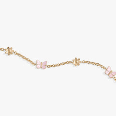 Butterfly and Flower Anklet Stainless Steel Silver | Alex and Ani