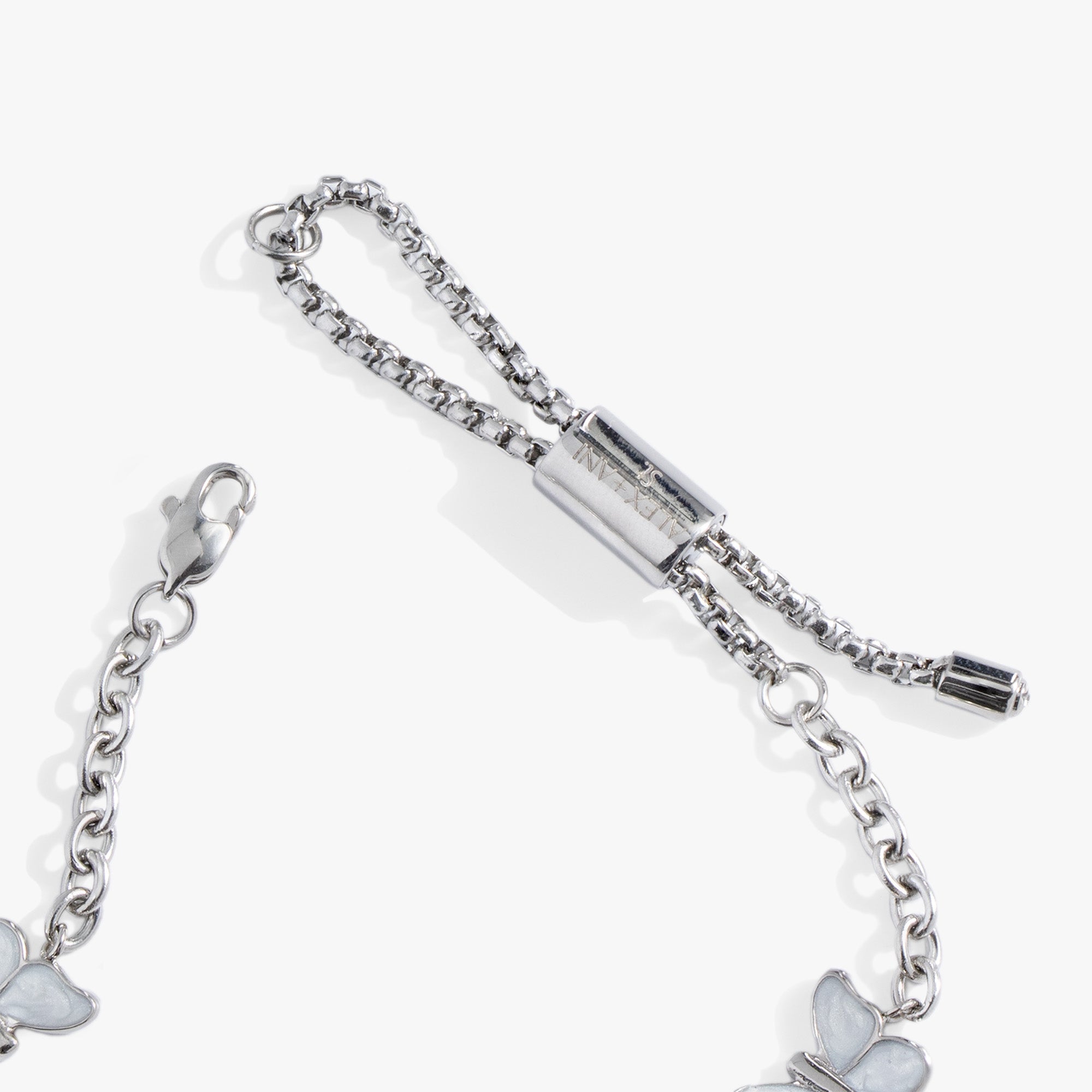 Butterfly and Flower Anklet Stainless Steel Silver | Alex and Ani