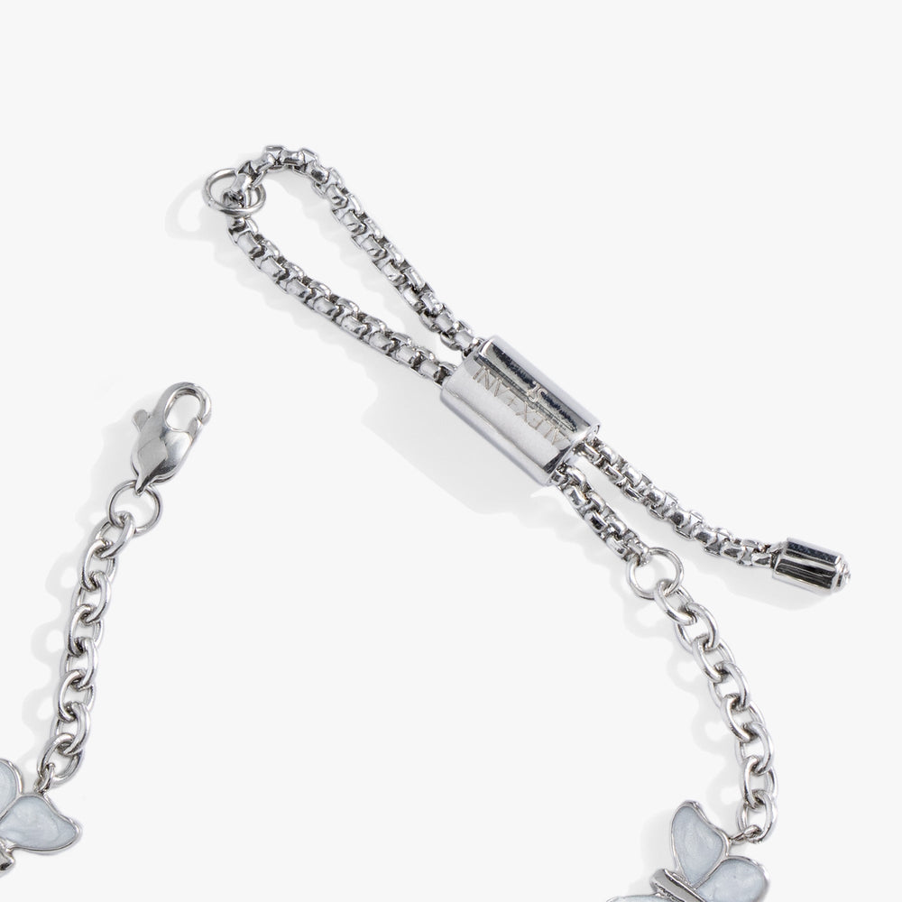 Butterfly and Flower Anklet Stainless Steel Silver | Alex and Ani