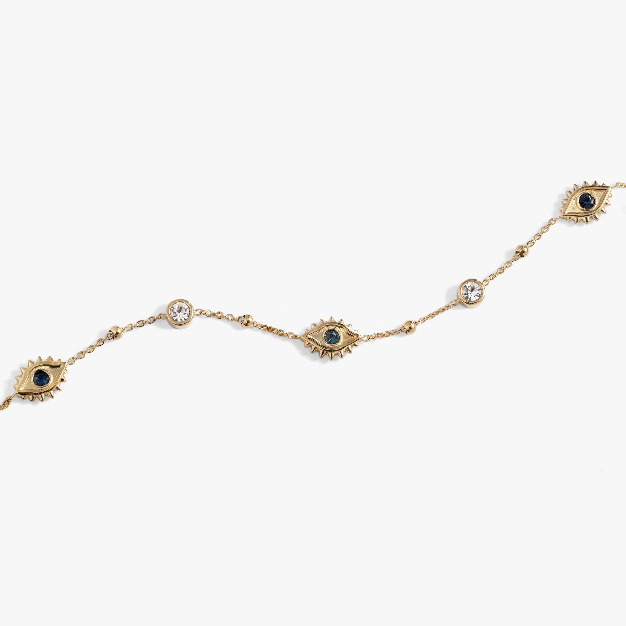 Evil Eye Crystal Anklet Stainless Steel Gold | Alex and Ani