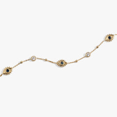 Evil Eye Crystal Anklet Stainless Steel Gold | Alex and Ani