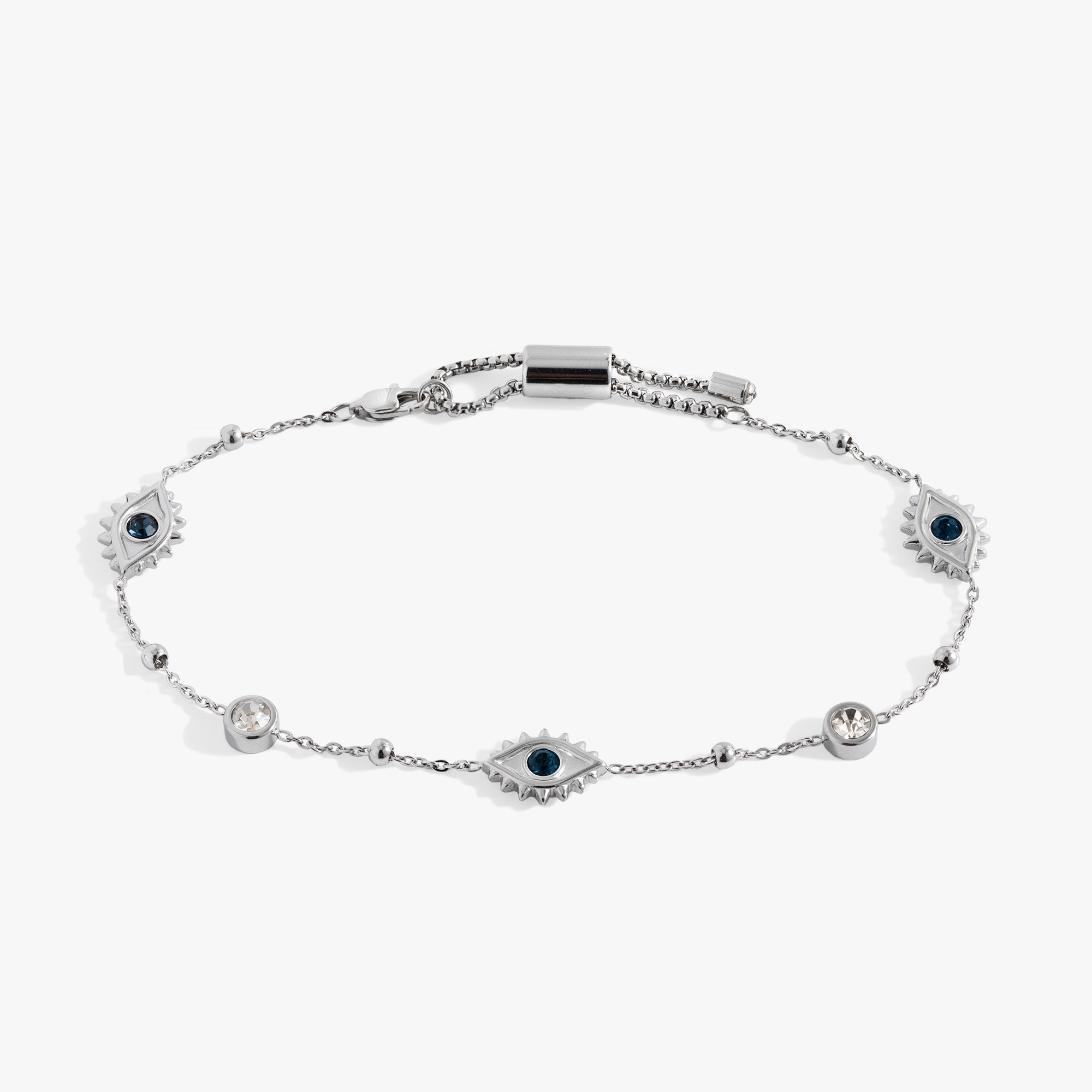 Evil Eye Crystal Anklet Stainless Steel Gold | Alex and Ani