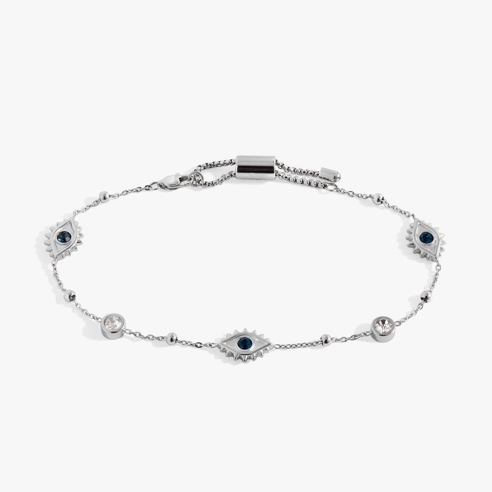 Evil Eye Crystal Anklet Stainless Steel Gold | Alex and Ani