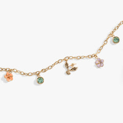 Hummingbird Multicharm Adjustable Anklet Stainless Steel Gold | Alex and Ani