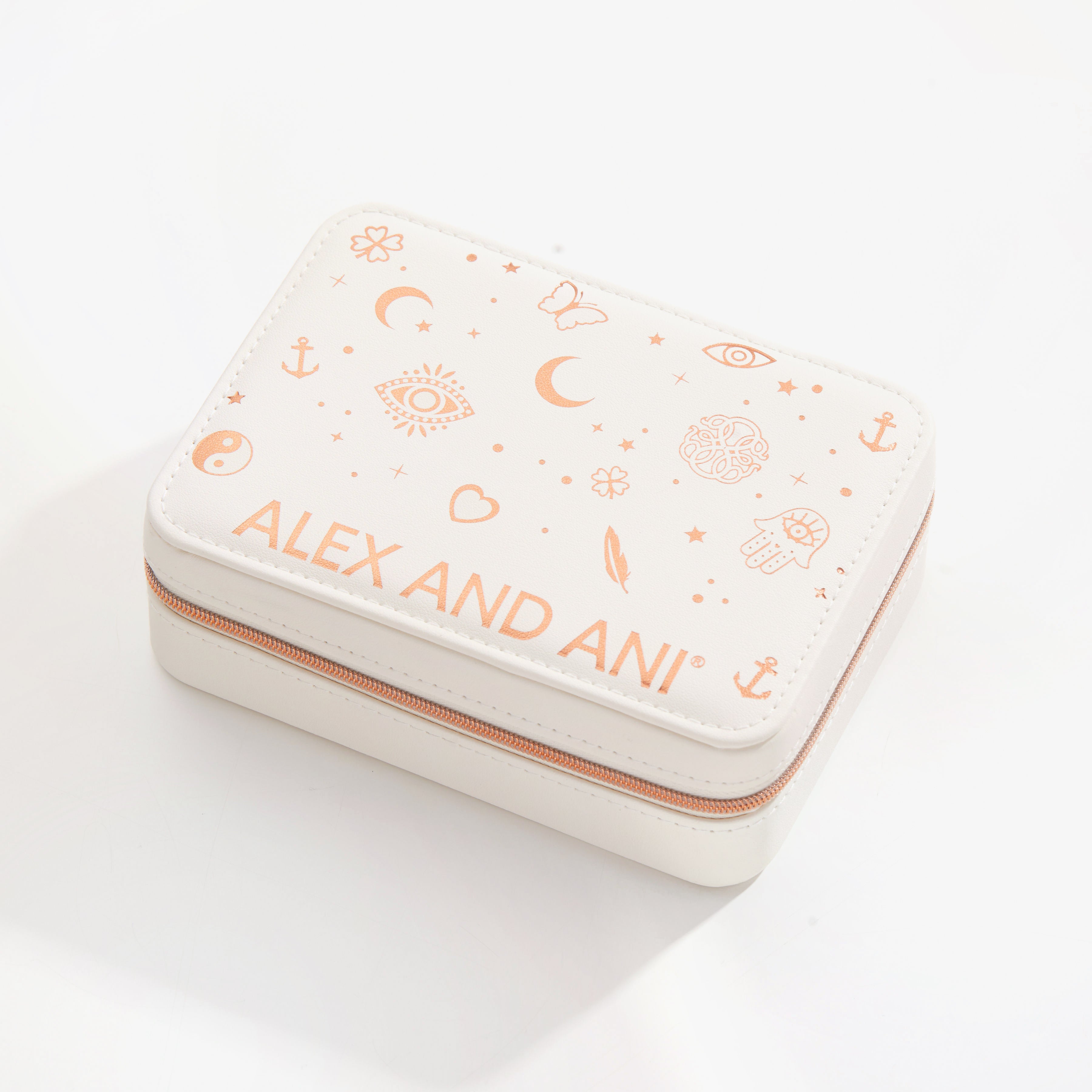 ALEX AND ANI Symbols Travel Jewelry Case White | Alex and Ani