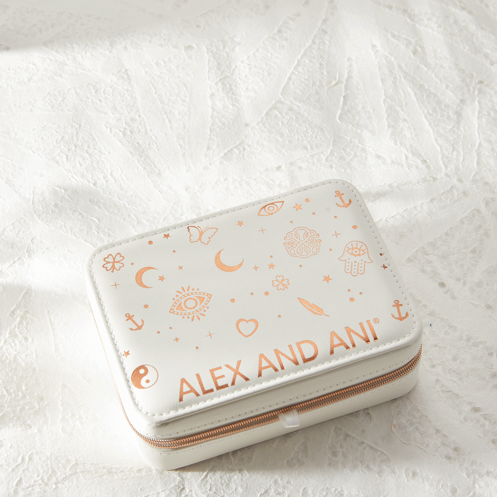 ALEX AND ANI Symbols Travel Jewelry Case White | Alex and Ani