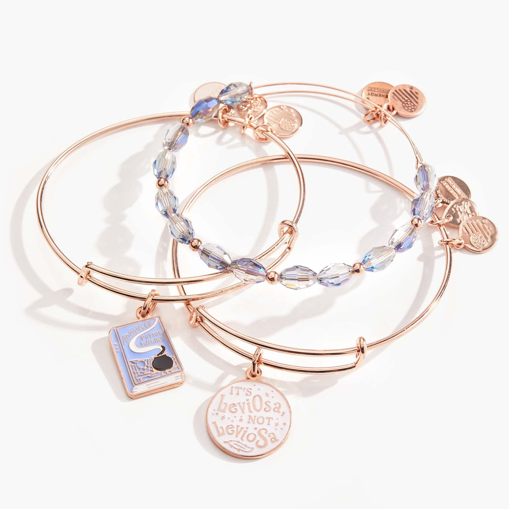 Harry Potter™ Hermione 'Leviosa' Bangle Set of 3 Shiny Rose Gold | Alex and Ani