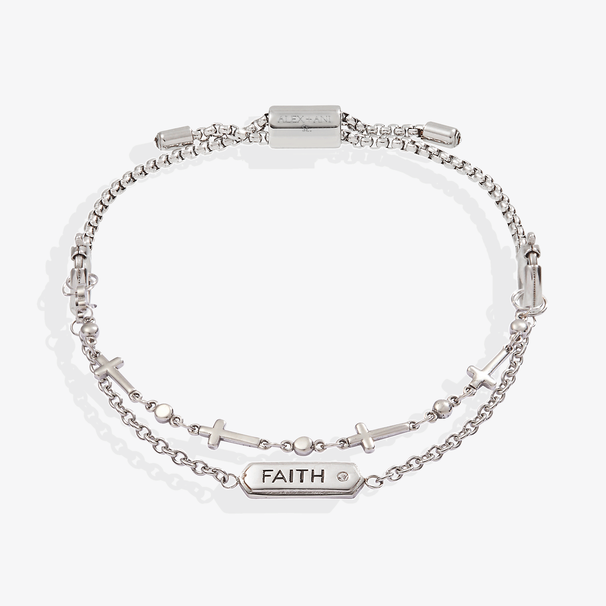 Faith Stranded™ Bracelet Set Stainless Steel Silver | Alex and Ani