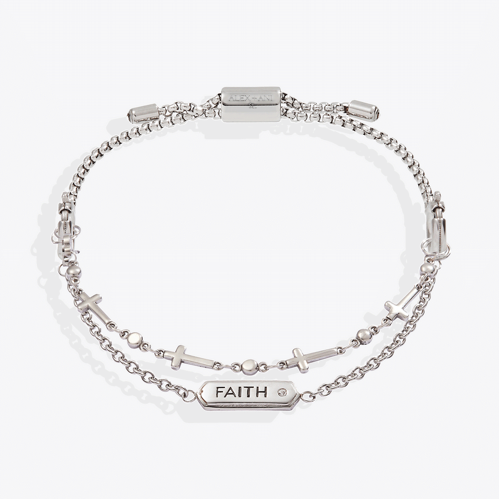 Faith Stranded™ Bracelet Set Stainless Steel Silver | Alex and Ani