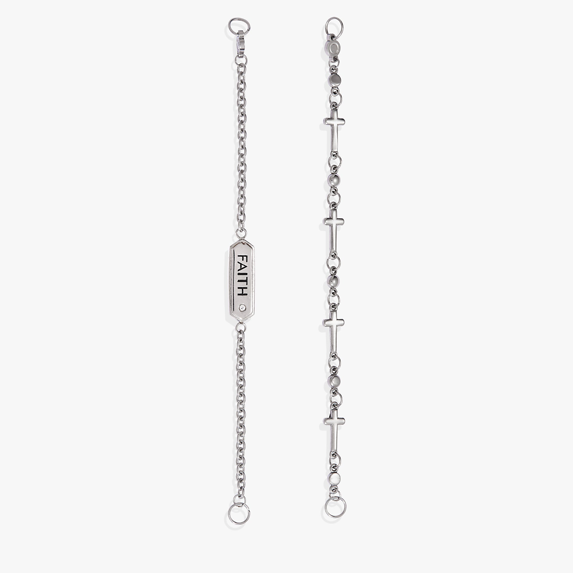 Faith Stranded™ Bracelet Set Stainless Steel Silver | Alex and Ani