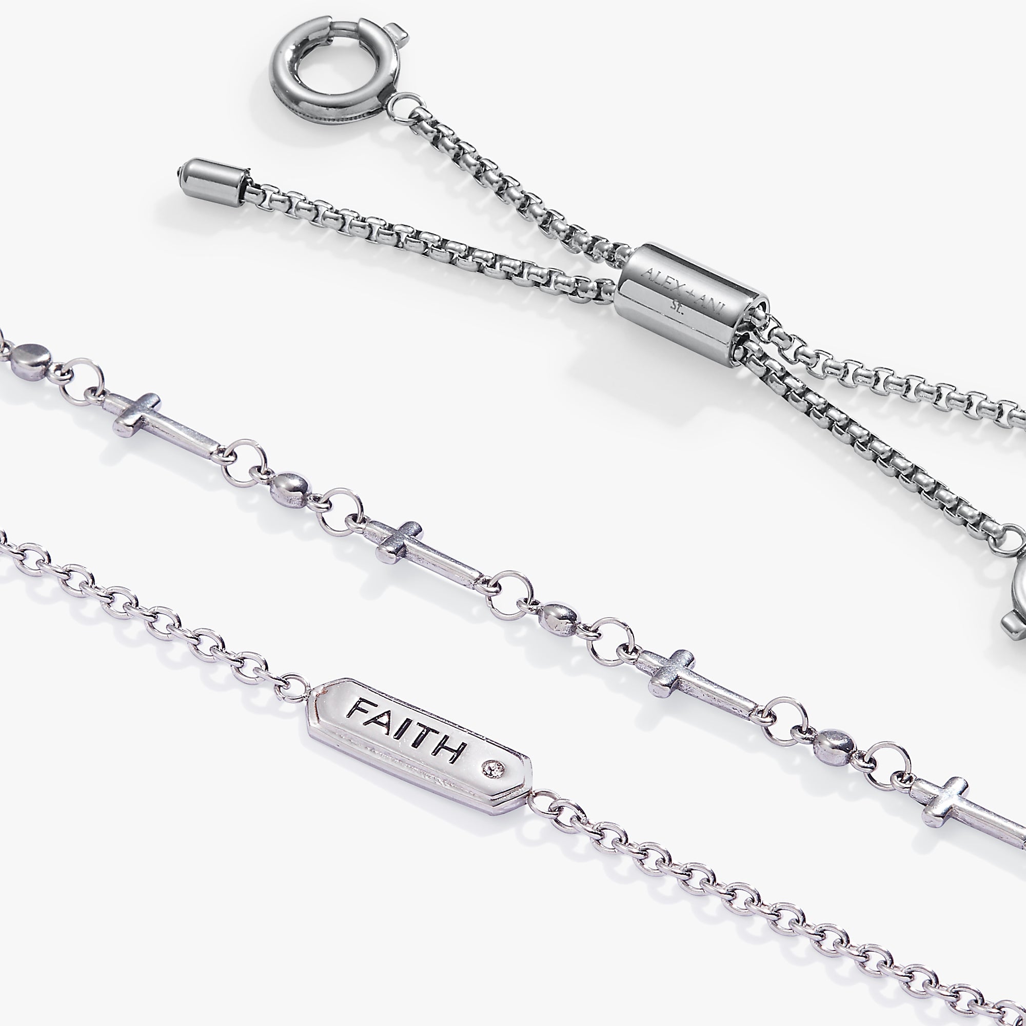 Faith Stranded™ Bracelet Set Stainless Steel Silver | Alex and Ani