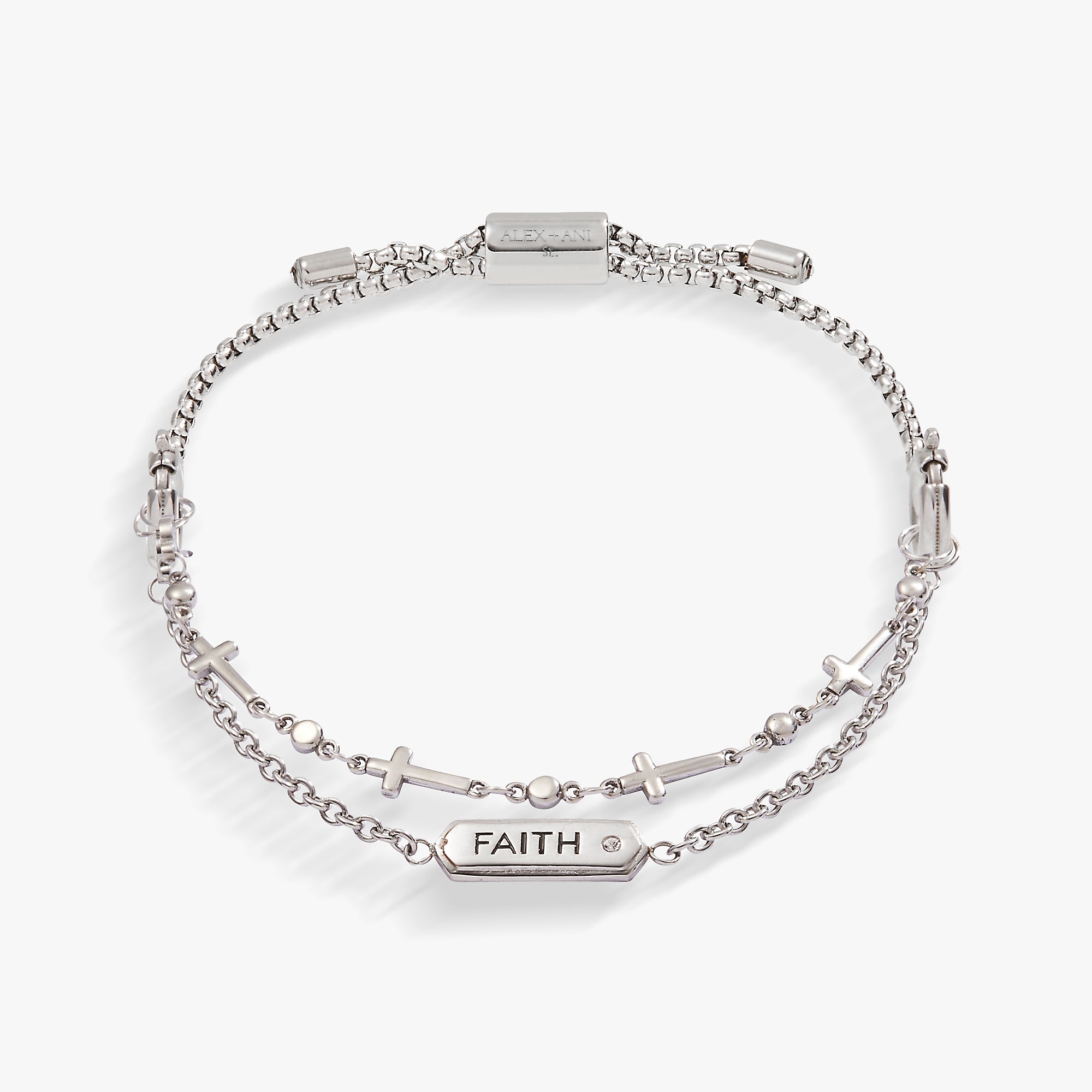 Faith Stranded™ Bracelet Set Stainless Steel Silver | Alex and Ani