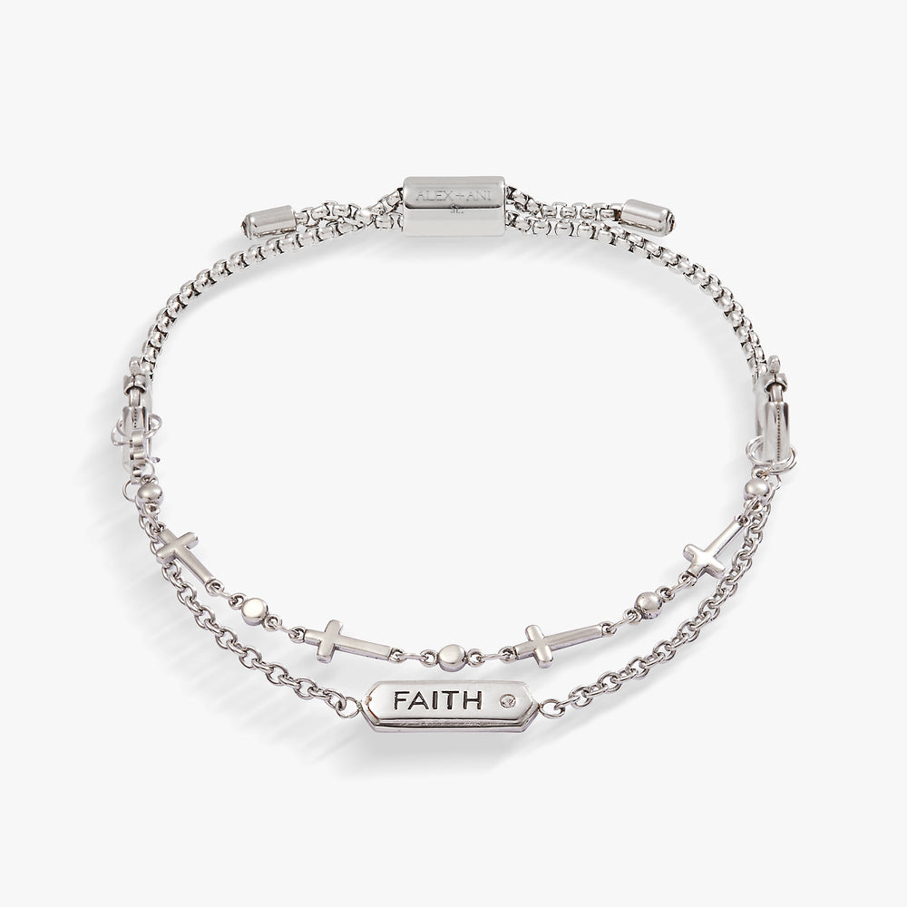Faith Stranded™ Bracelet Set Stainless Steel Silver | Alex and Ani