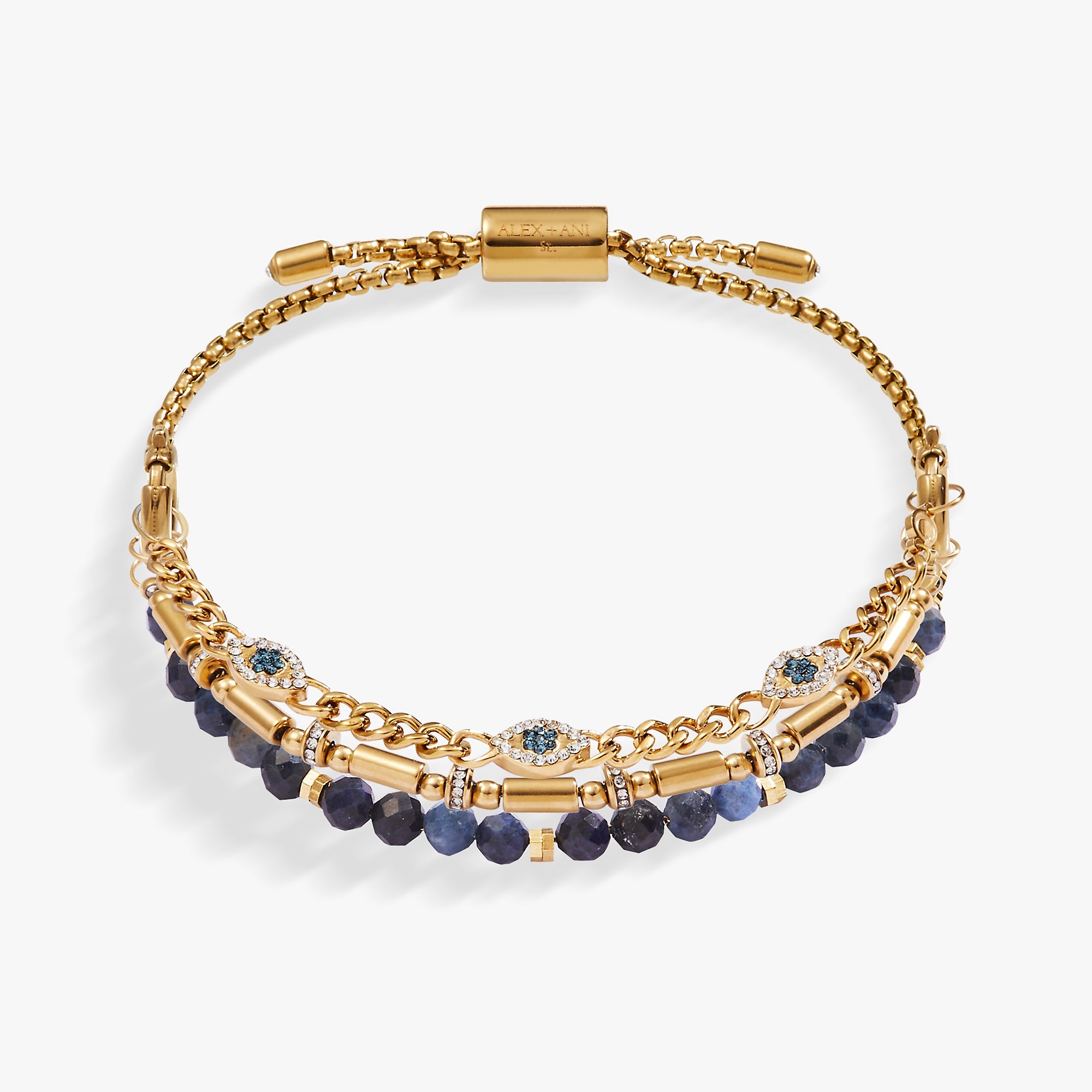 Evil Eye Stranded™ Bracelet Set Stainless Steel Gold | Alex and Ani