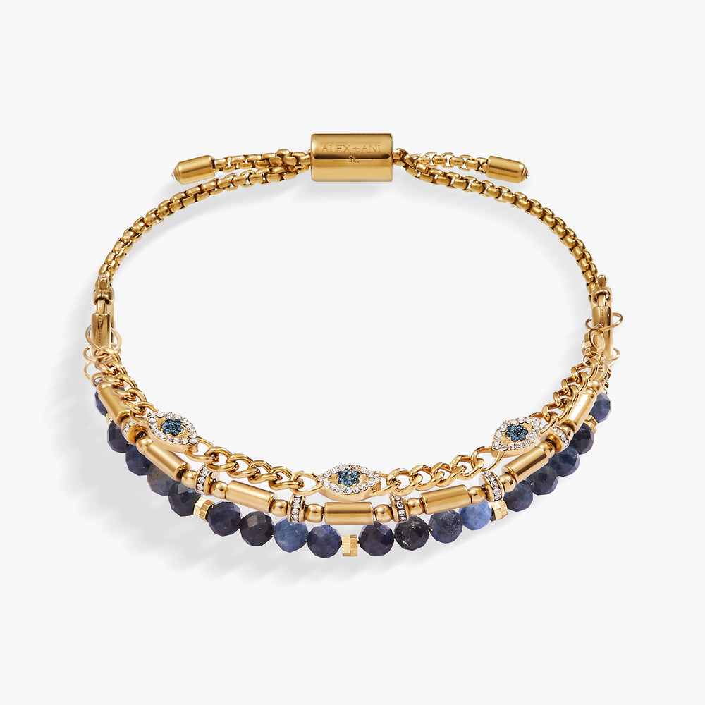 Evil Eye Stranded™ Bracelet Set Stainless Steel Gold | Alex and Ani
