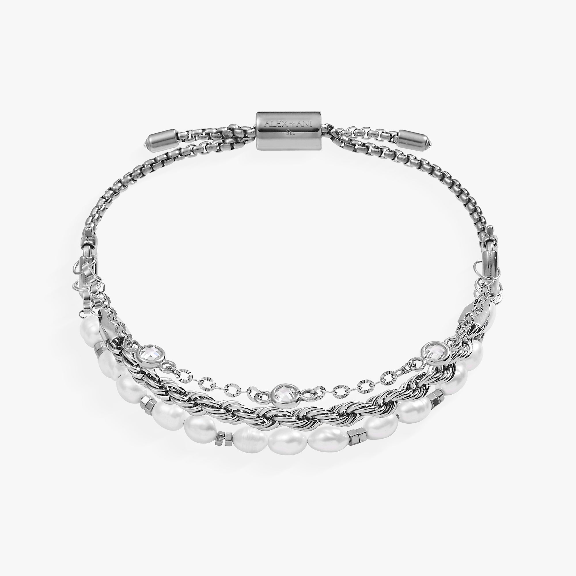 Crystal + Pearl Stranded™ Bracelet Set Stainless Steel Gold | Alex and Ani