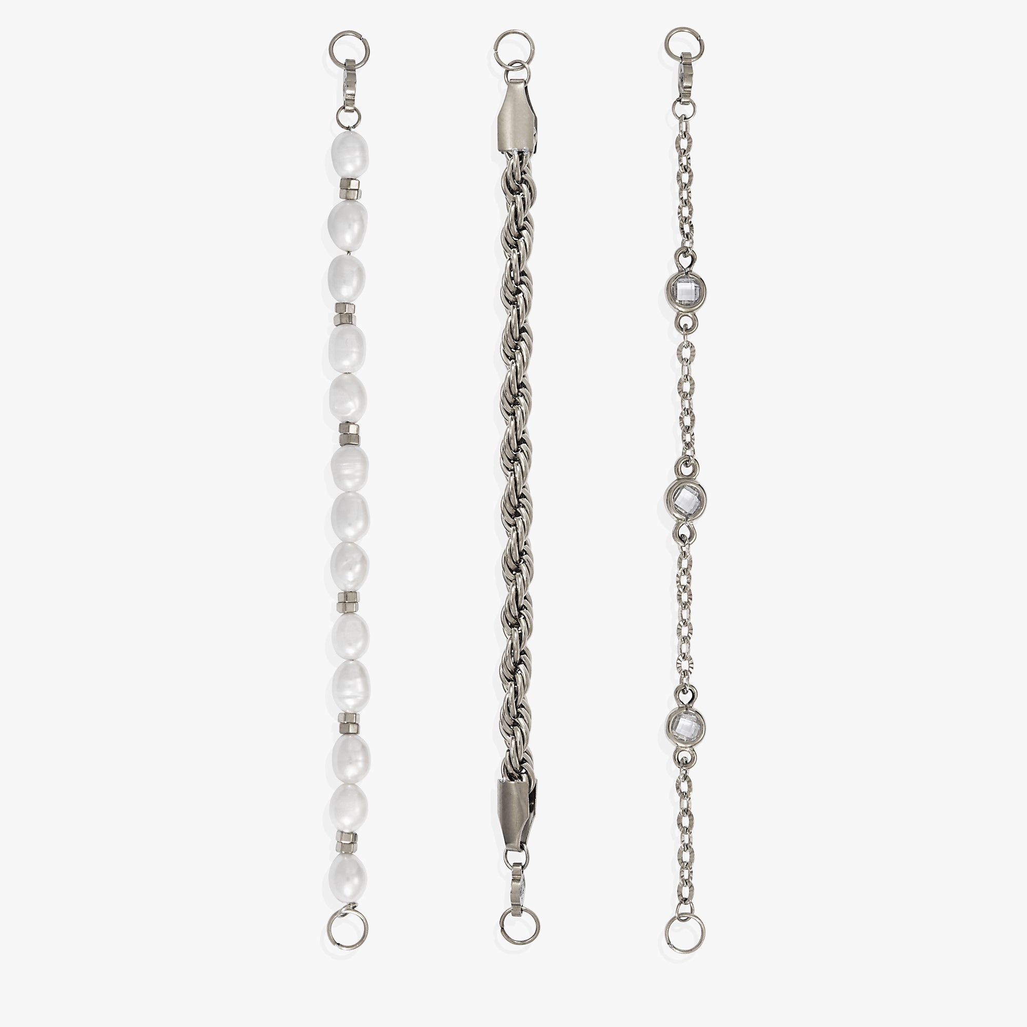 Crystal + Pearl Stranded™ Bracelet Set Stainless Steel Gold | Alex and Ani