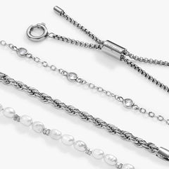 Crystal + Pearl Stranded™ Bracelet Set Stainless Steel Gold | Alex and Ani