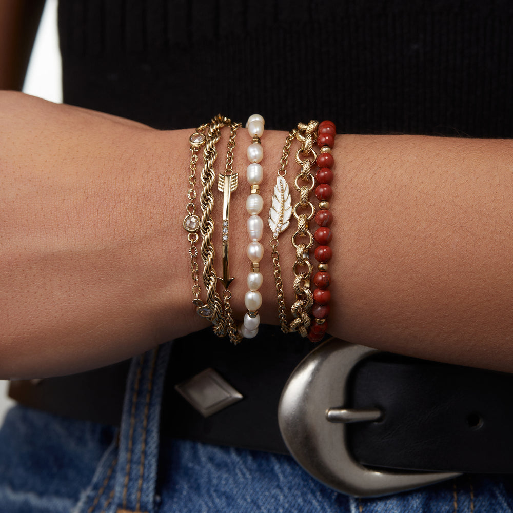 Crystal + Pearl Stranded™ Bracelet Set Stainless Steel Gold | Alex and Ani