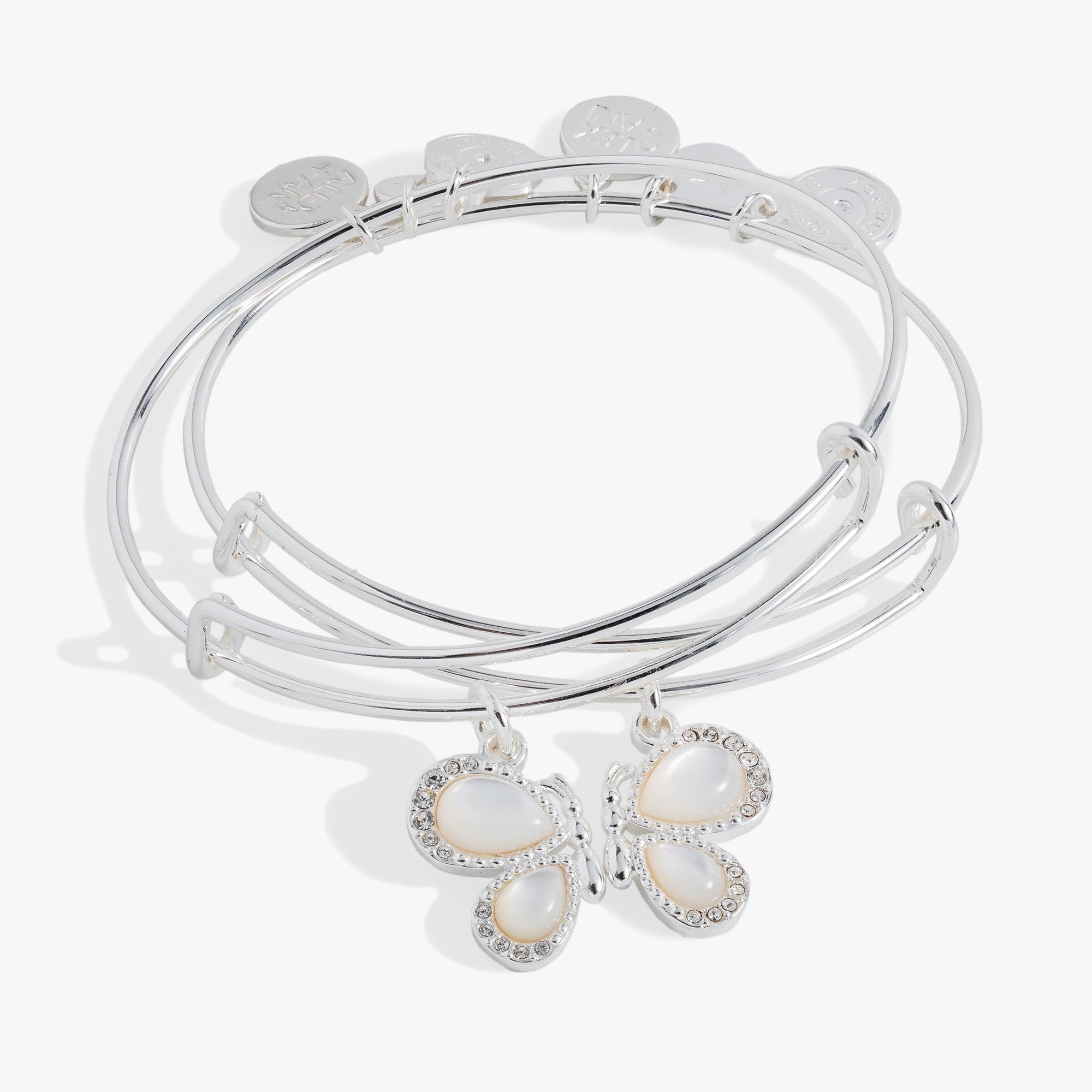 Perfect Pairs- Butterfly Wings Bangle Set of 2 Gold | Alex and Ani