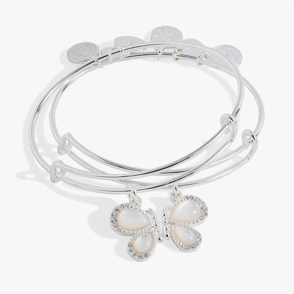 Perfect Pairs- Butterfly Wings Bangle Set of 2 Gold | Alex and Ani