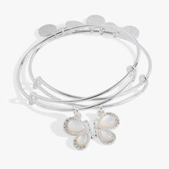 Perfect Pairs- Butterfly Wings Bangle Set of 2 Gold | Alex and Ani