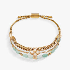 Four-Leaf Clover Stranded™ Bracelet Set Stainless Steel Gold | Alex and Ani