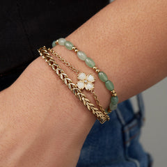 Four-Leaf Clover Stranded™ Bracelet Set Stainless Steel Gold | Alex and Ani
