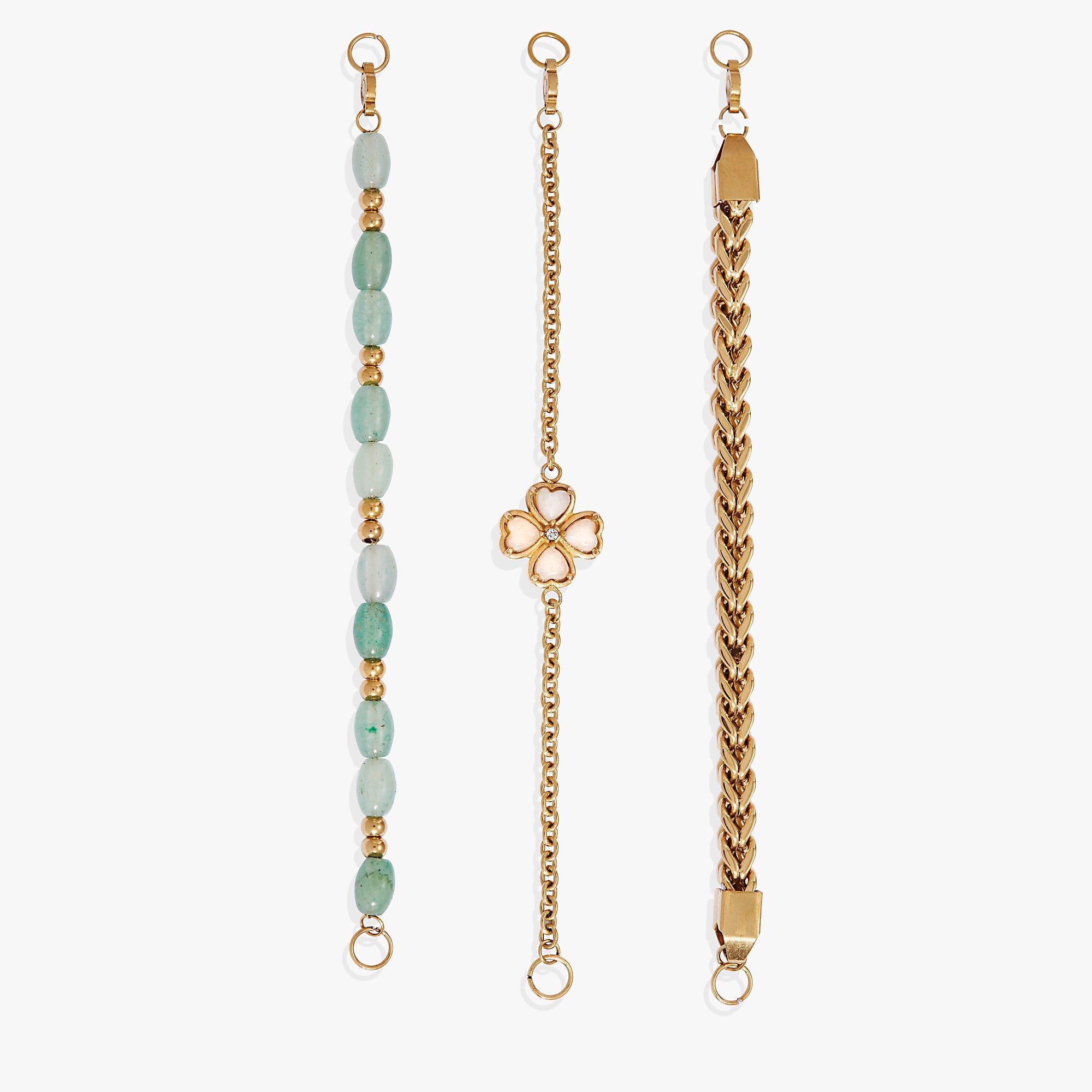 Four-Leaf Clover Stranded™ Bracelet Set Stainless Steel Gold | Alex and Ani
