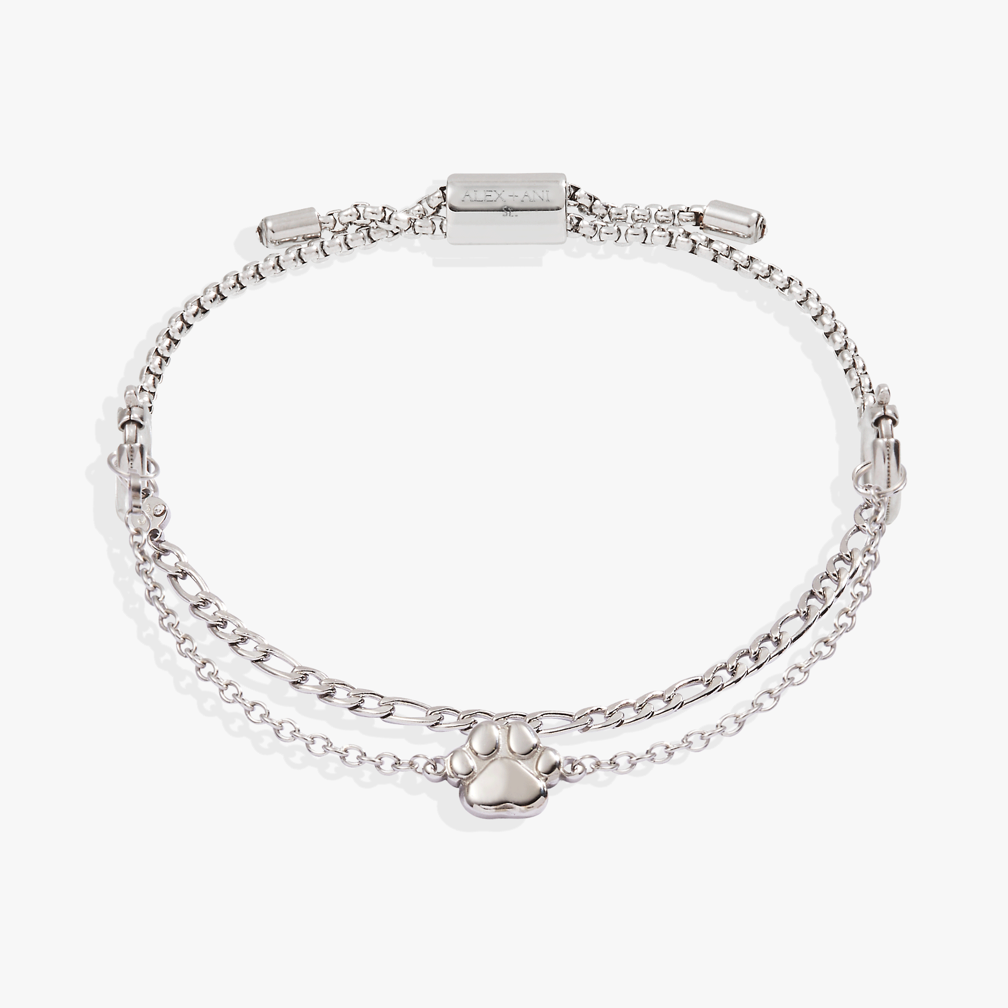 Paw Print Stranded™ Bracelet Set Stainless Steel Silver | Alex and Ani