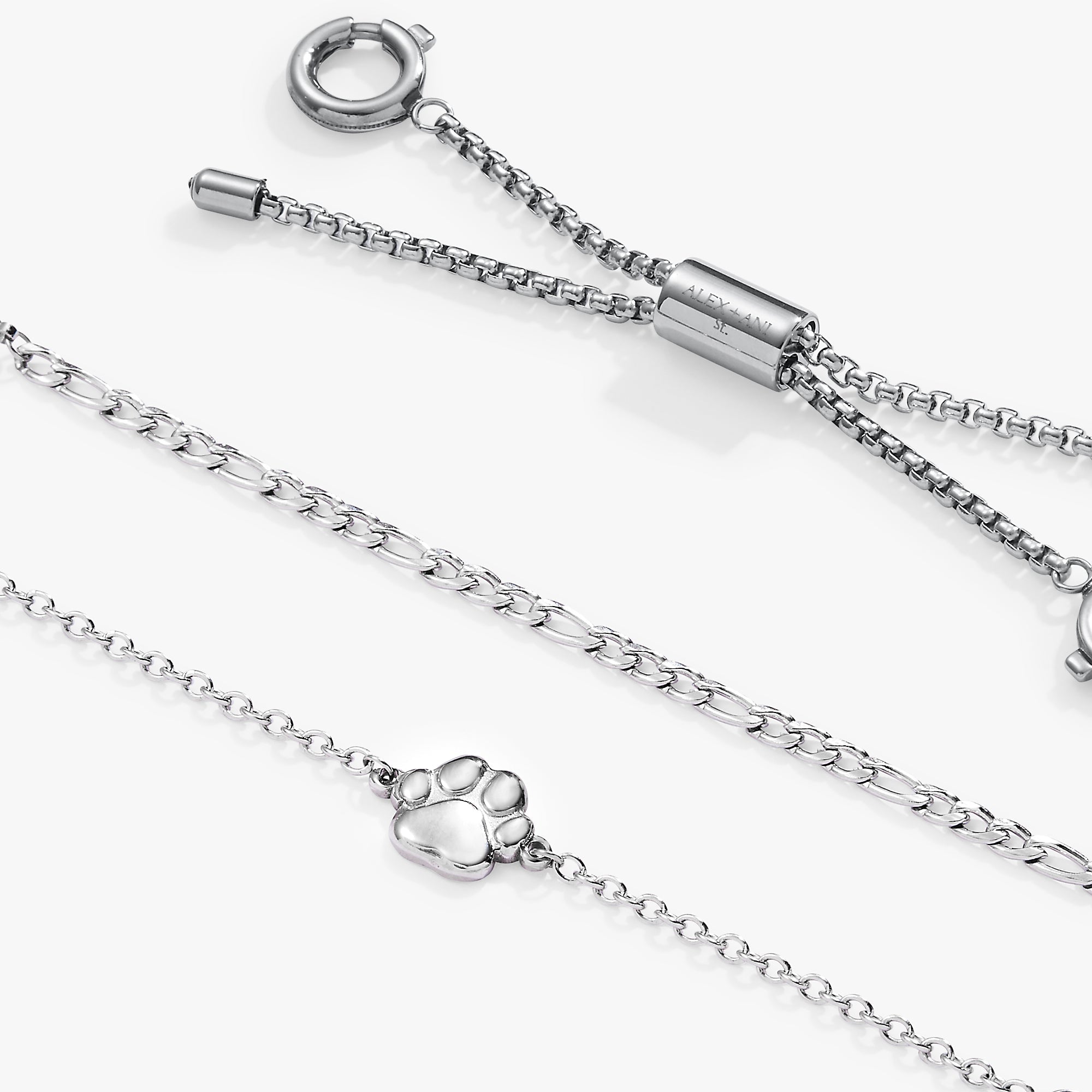 Paw Print Stranded™ Bracelet Set Stainless Steel Silver | Alex and Ani