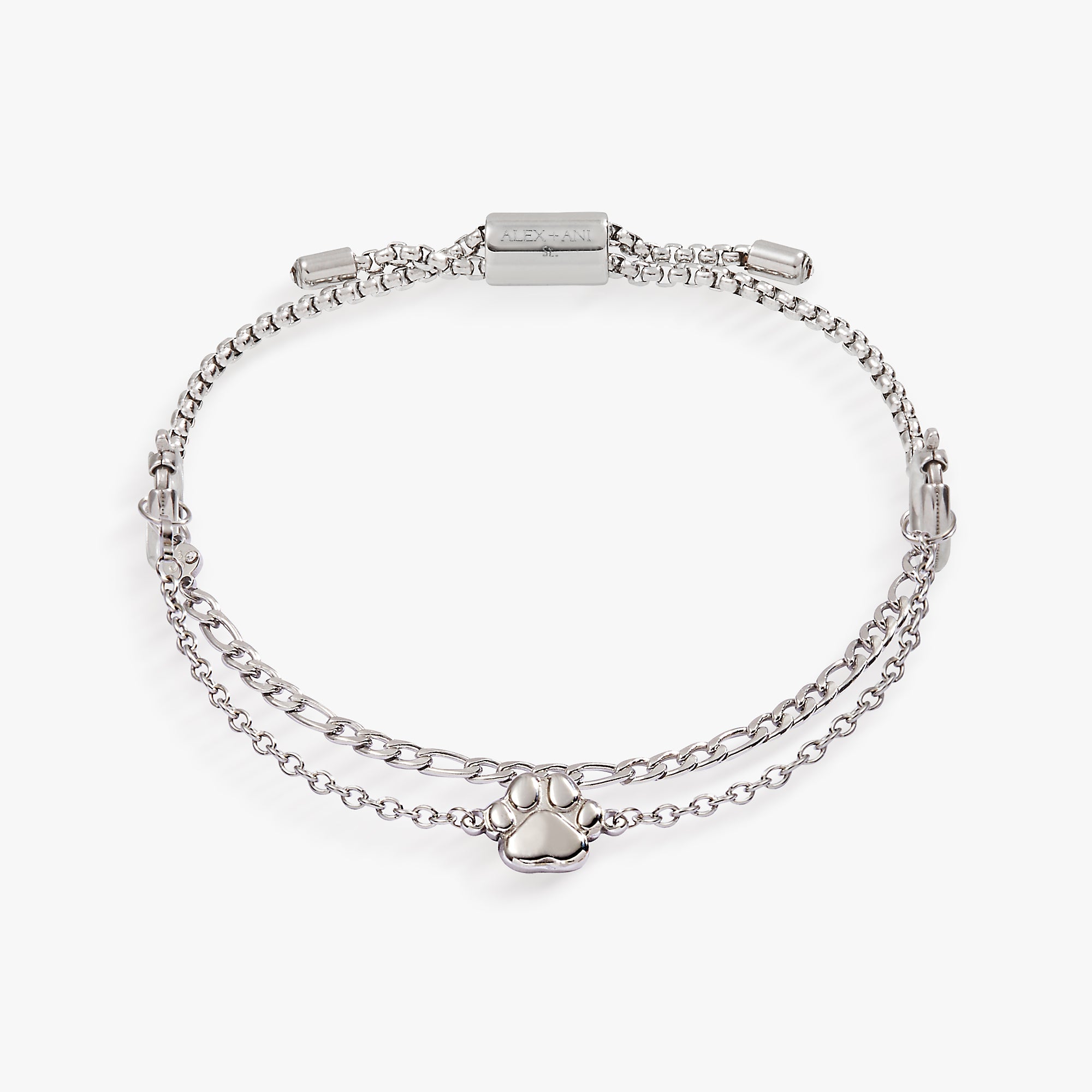 Paw Print Stranded™ Bracelet Set Stainless Steel Silver | Alex and Ani