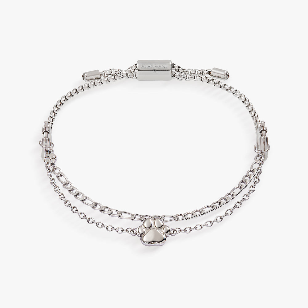 Paw Print Stranded™ Bracelet Set Stainless Steel Silver | Alex and Ani