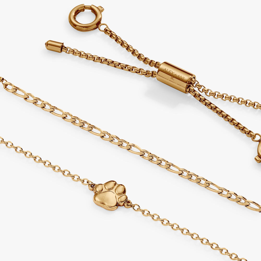 Paw Print Stranded™ Bracelet Set Stainless Steel Silver | Alex and Ani