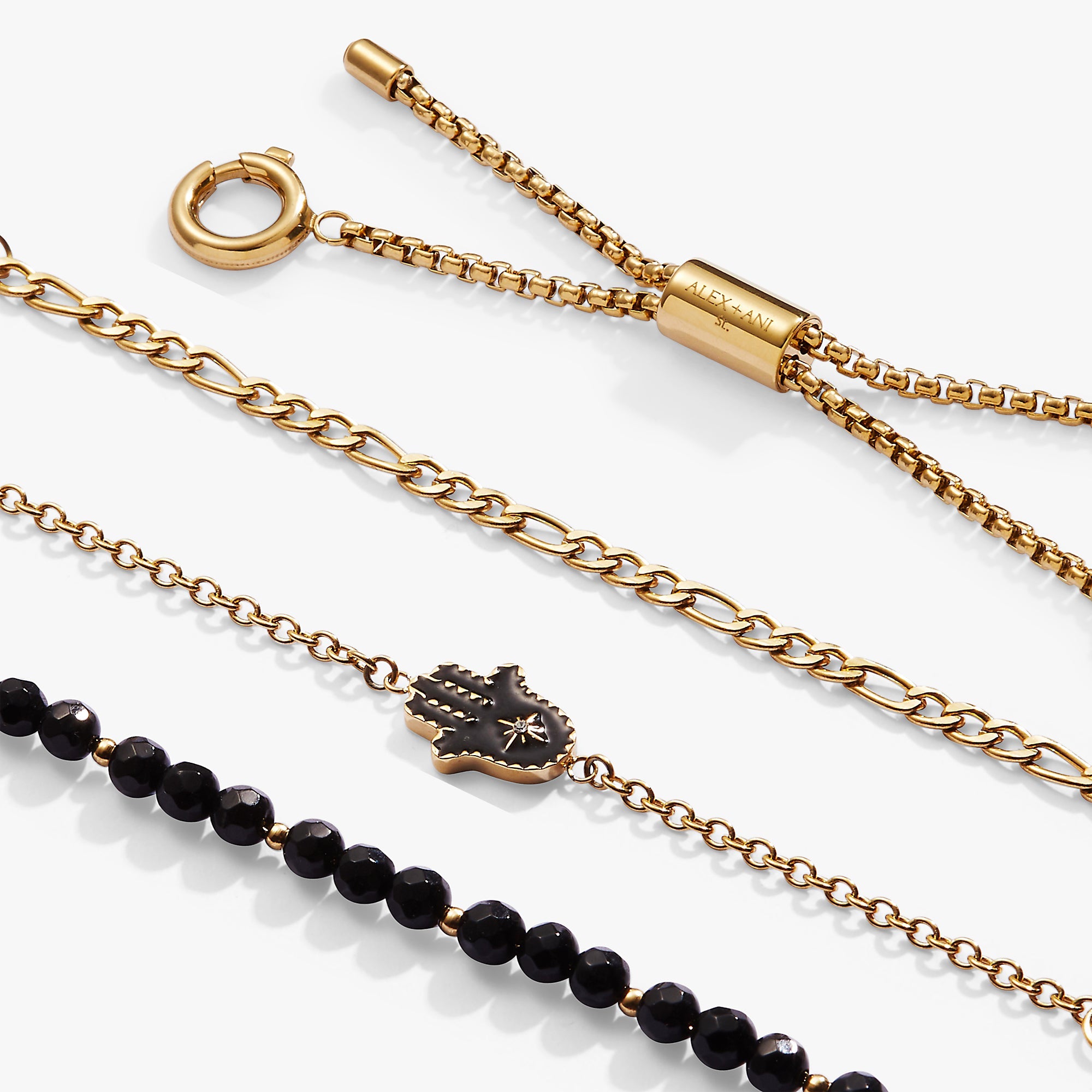 Hamsa Stranded™ Bracelet Set Stainless Steel Gold | Alex and Ani