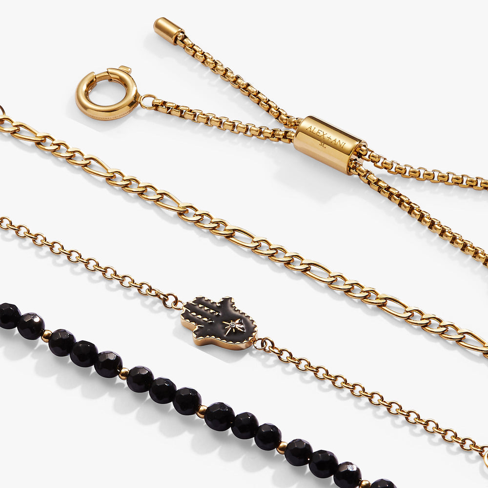 Hamsa Stranded™ Bracelet Set Stainless Steel Gold | Alex and Ani