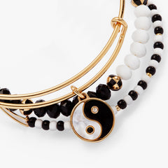 Mother of Pearl Yin Yang Bangles, Set of 3 Gold | Alex and Ani