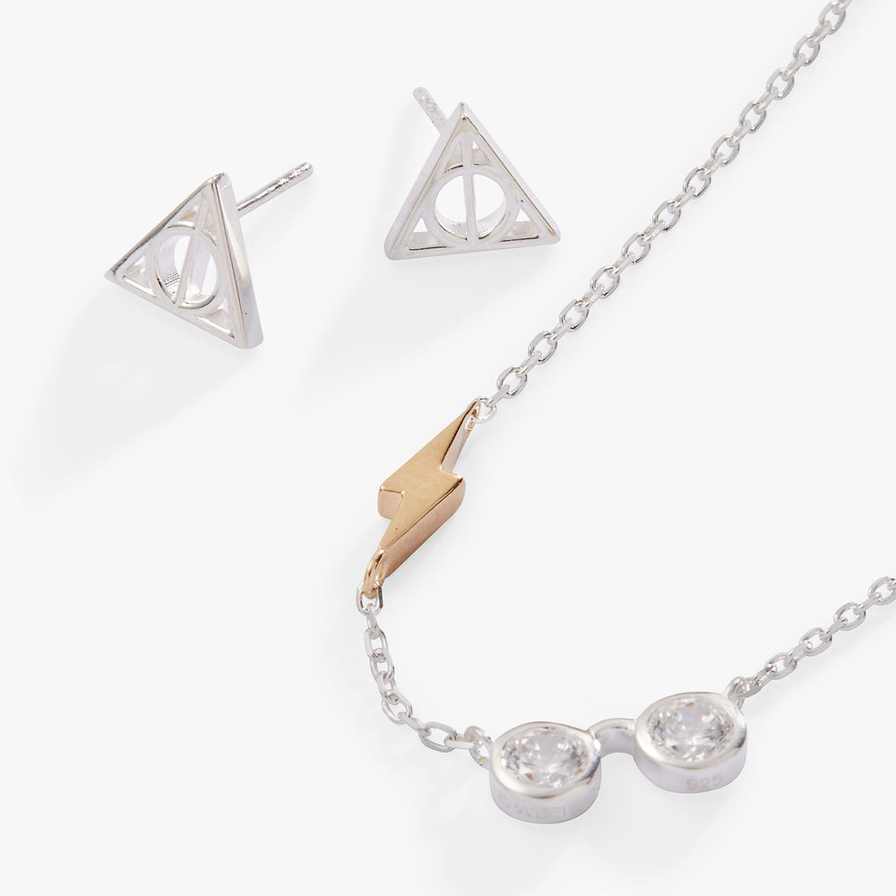 Harry Potter™ Glasses and Deathly Hallows Necklace and Earring Set, St Two Tone Precious | Alex and Ani