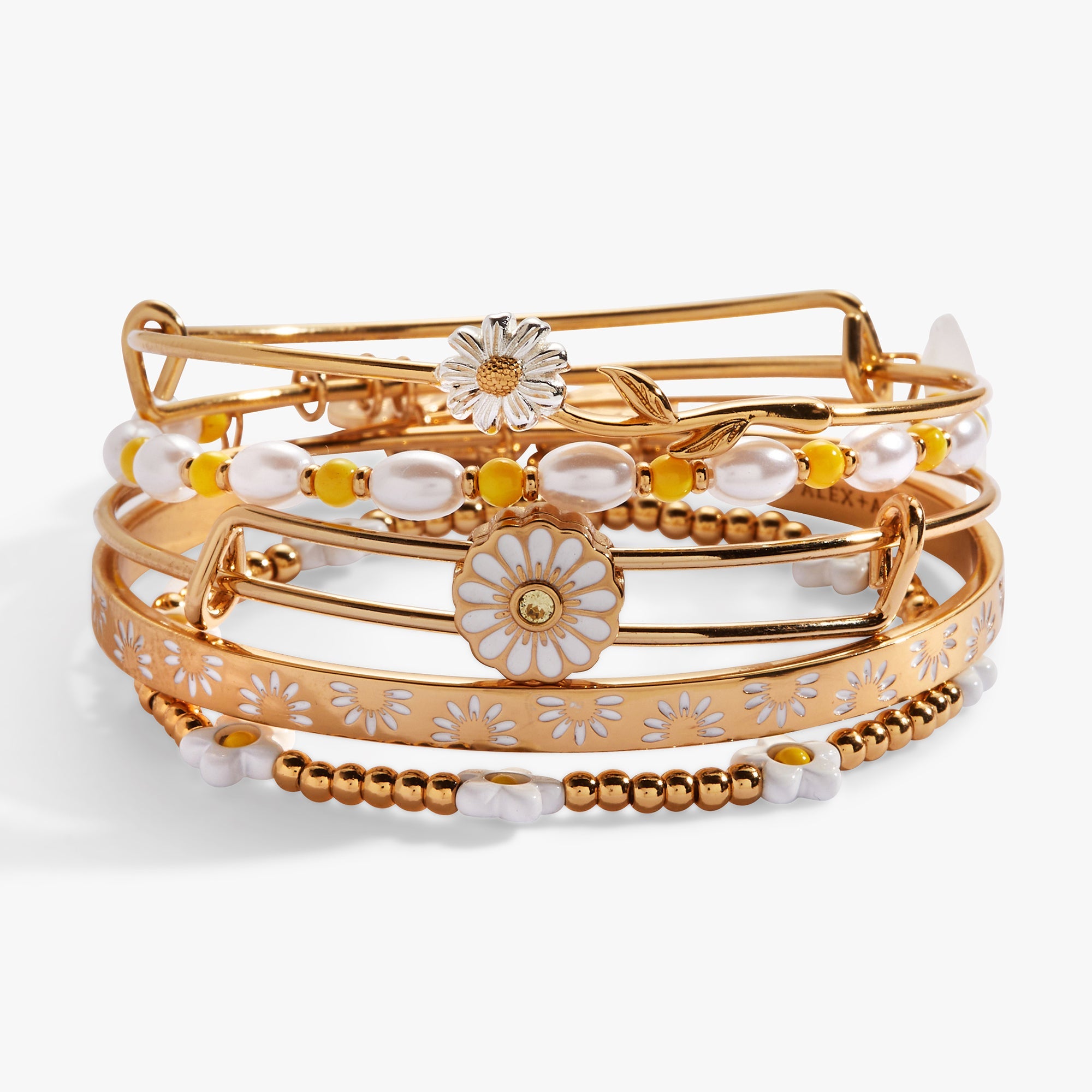 Daisy Bangle set of 5 Gold | Alex and Ani