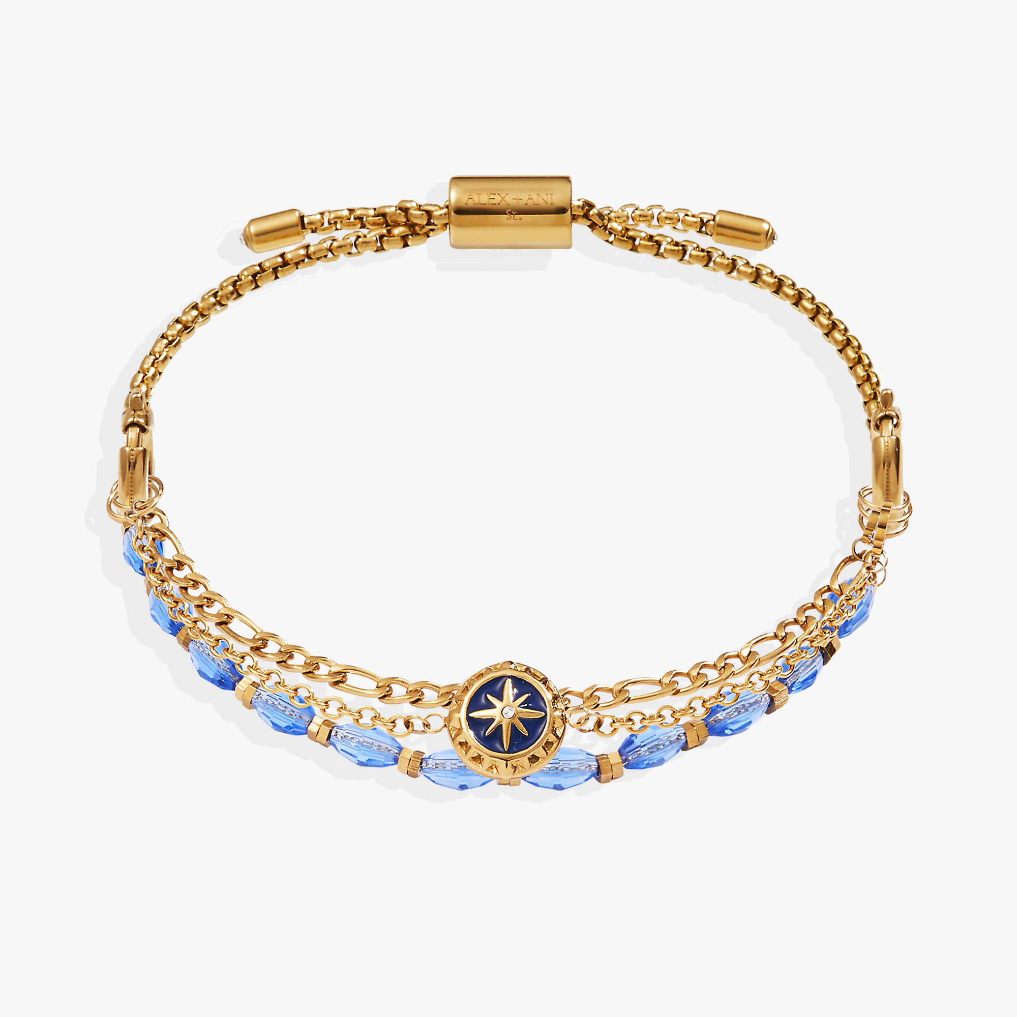Compass Stranded™ Bracelet Set Stainless Steel Gold | Alex and Ani