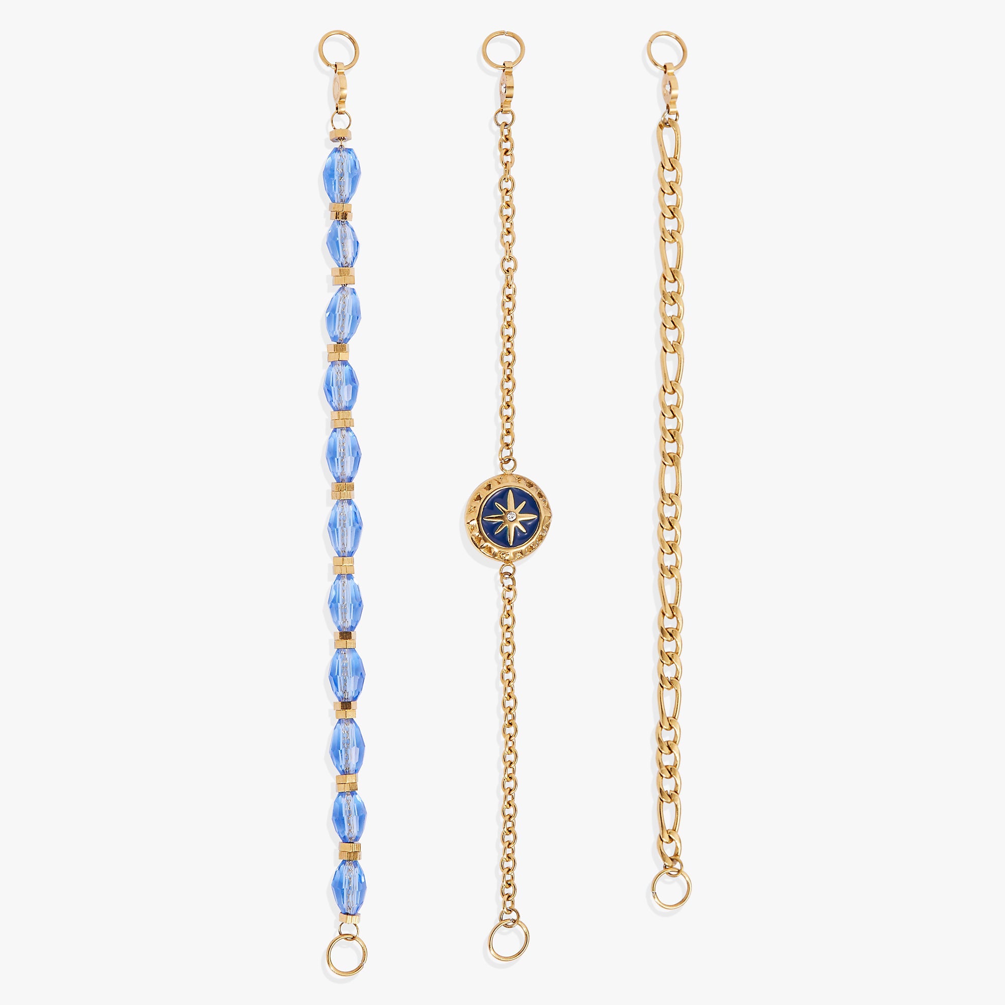 Compass Stranded™ Bracelet Set Stainless Steel Gold | Alex and Ani