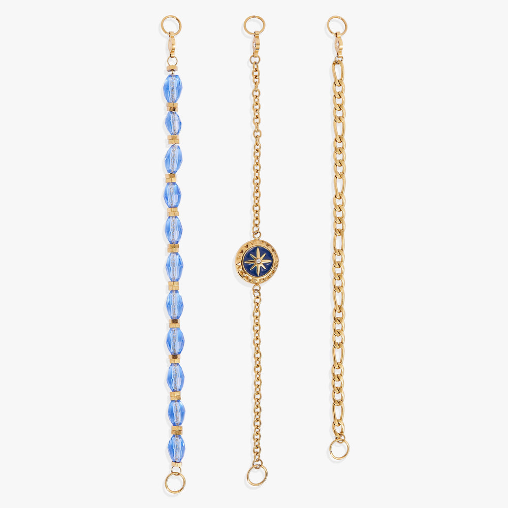 Compass Stranded™ Bracelet Set Stainless Steel Gold | Alex and Ani