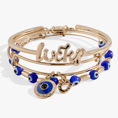 Evil Eye Bangles, Set of 3 Gold | Alex and Ani
