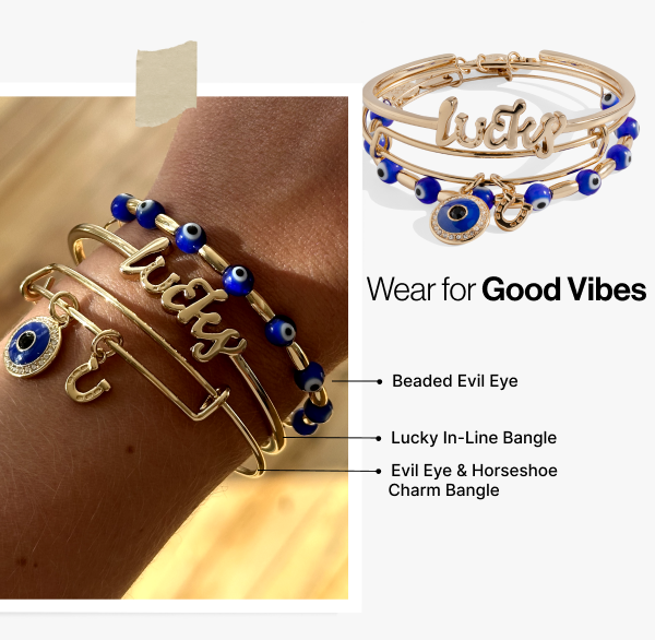 Evil Eye Bangles, Set of 3 Gold | Alex and Ani
