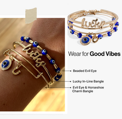Evil Eye Bangles, Set of 3 Gold | Alex and Ani