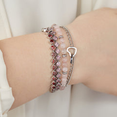 Ruby Luster Stranded™ Bracelet Set Stainless Steel Silver | Alex and Ani