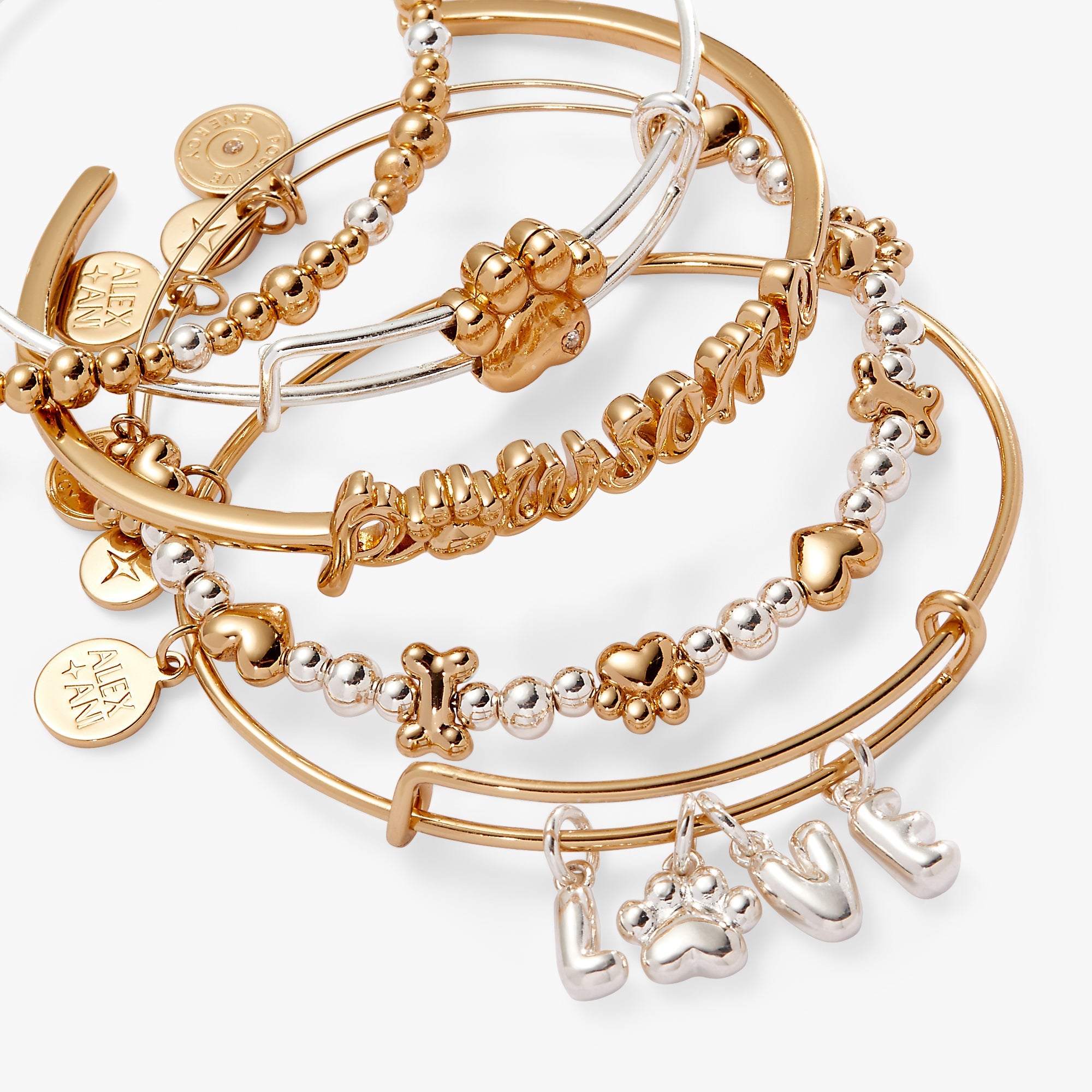 Puppy Love Bangles, Set of 5 Two Tone | Alex and Ani