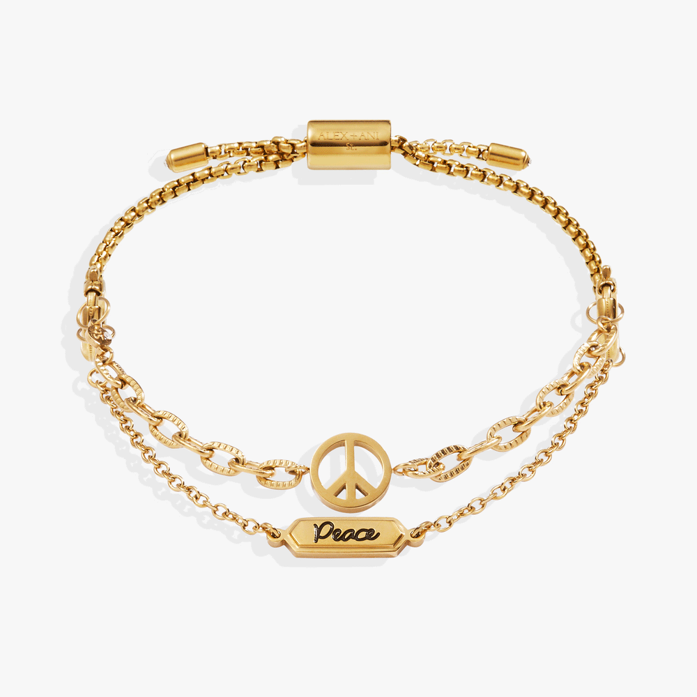 Peace Stranded Bracelet™ Set Stainless Steel Gold | Alex and Ani